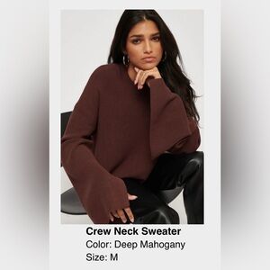 Dynamite Chandail Crew Neck Sweater Deep Mahogany *New with Tags*